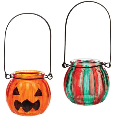 Teelichthalter aus Glas, 4er-Set – Weihnachtsbasteln für Kinder