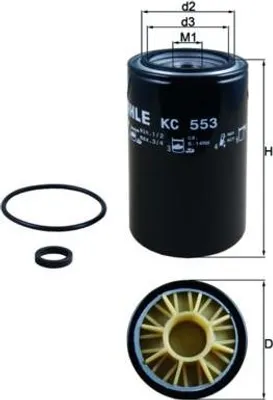 Produktbild von Kraftstofffilter MAHLE KC 553D Anschraubfilter