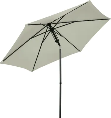 Image de Outsunny Parasol de jardin inclinable parasol droit š€ poussšŠe manuelle avec ašŠration en mšŠtal polyester haute densitšŠ 180g/m? dim. ? 265 x 235H cm gris clair