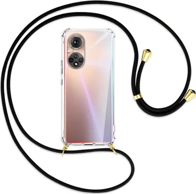 Produktbild von Handykette Backcover-Schutzhülle mit Band (Metall goldfarben) für Honor 50 (NTH-AN00) - schwarz