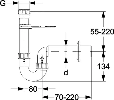 Produktbild von HAAS PP-Waschmaschinen-Siphon DN 50, weiß 1'' und 3/4''