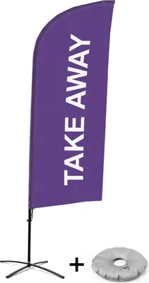 Produktbild von Showdown Displays Beachflag Alu Wind Komplett-Set Take Away Lila Kreuzständer
