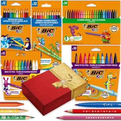 Produktbild von BIC Kreativ-Set Geschenk für Kinder Buntstifte Filzstifte 72-teilig