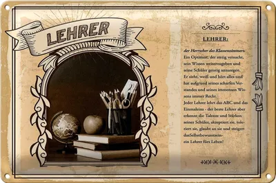 Produktbild von Blechschild Berufe 30x20cm Lehrer Herrscher Klassenzimmers