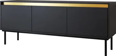 Produktbild von MIRJAN24 TV-Lowboard Carmesi 3D, RTV Schrank, Stehend,TV-Schranke, Wohnzimmer Kollekton (Farbe: Schwarz / Schwarz + Gold)