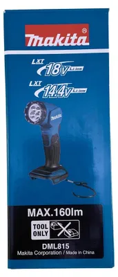 Produktbild von Makita DML815, Taschenlampe, Schwarz, Türkis, Kunststoff, Tasten, LED, 160 lm