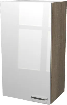 Produktbild von Hochhängeschrank Küche - 50 x 89 cm breit - Hochglanz Weiß Sonoma Eiche – Valencia