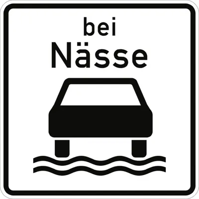 Produktbild von Verkehrsschild VZ1053-35, Bei Nässe, Alu, RA2, 420x420 mm