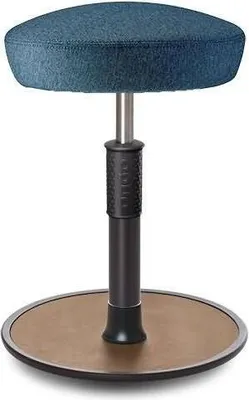 Produktbild von Sitz- Stehhocker Free Regular Hutsitz Camira Rivet Ozeanblau schwarz /Natur.