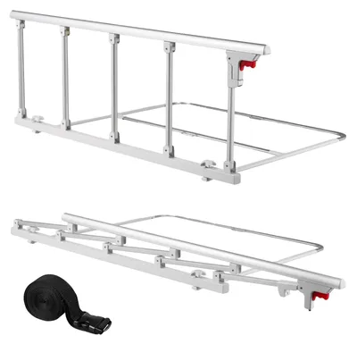 Produktbild von VEVOR Klappbares Bettgeländer für Senioren, 122 cm Bettseitengeländer mit Befestigungsriemen, höhenverstellbares Rohr-Bettseitengestell, hochfester Metall-Senioren-Bettbalken, Handgriff passt für King, Queen, Full, Twin, Ja, Nein