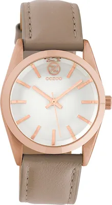 Produktbild von Oozoo Armbanduhr taupe hellbraun Leder Timepieces Damen Analog-Quarzuhr UOC10187
