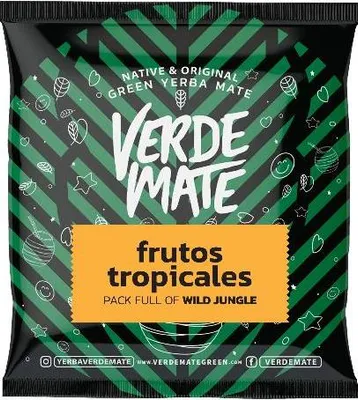 Produktbild von Verde Mate - Mate Tee Probe Frutos Tropicales 50g - 5mm Dicke Blätter, Staubfrei - Belebend, Mild - Ananas - Luftgetrocknet - Yerba Mate Brasilien