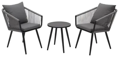 Produktbild von Sitzgruppe 3-teilig 60 x 79,5 x 173 cm Aluminium Polypropylen Anthrazit