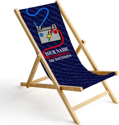 Produktbild von Holz Liegestuhl Personalisierbarer Klappbar Klappliegestuhl Sonnenliege Strandstuhl Wechselbezug Motiv Aku Dunkel [119]