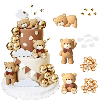 Image de Décoration de gâteau ours, 34 pièces - Parfaite pour les célébrations