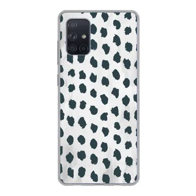 Produktbild von MuchoWow® Handyhülle Schutzhülle Hülle für Samsung Galaxy A51 Polka dots - Schwarz - Marmor Silikon Softcase Handy Hülle - Schutzabdeckung