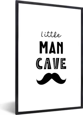 Produktbild von MuchoWow® Gerahmtes Poster Zitate - Kleine Männerhöhle - Sprichwörter - Jungen - Kind 60x90 cm - Poster mit Schwarzem Bilderrahmen Wandposter Rahmen Foto Bilder - Kunst