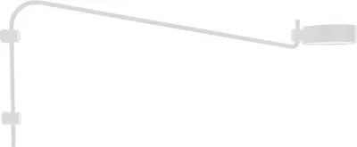 Produktbild von Zafferano SUPER O LED-Wandleuchte mit weißem Arm, wiederaufladbar und dimmbar