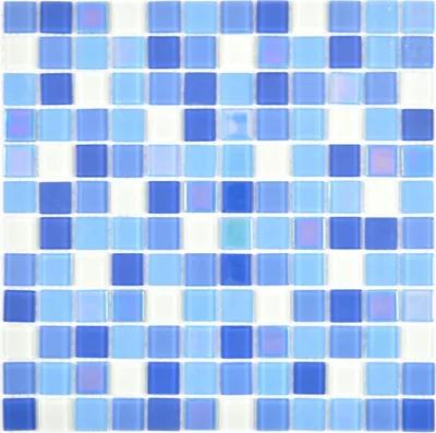 Produktbild von Mosani MOS88-1006, Mosaik, Glas, Blau, Indoor, Rechteck, 300 mm