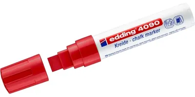 Produktbild von Edding 4090 Kreidemarker rot, Keilspitze 4-15 mm, Rot, Meißel, 1 Stück(e)