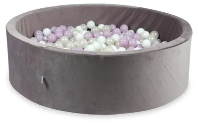 Image de Piscine à balles 700 pièces 130x40 velours violet : blanc, perle rose clair, opalescent