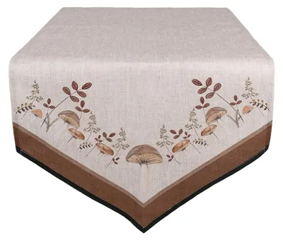 Produktbild von Clayre & Eef Tischläufer 50x160 cm Beige Baumwolle Pilze