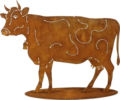 Produktbild von Rost Gartenfigur Kuh 35 cm Metall Tierfigur Edelrost Gartendeko Rostdeko Figuren
