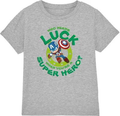 Image de Captain America - "St Patrick's Day Lucky" T-Shirt pour enfants - St Patricks-Tag TV3349 (104) (Sport Heide)