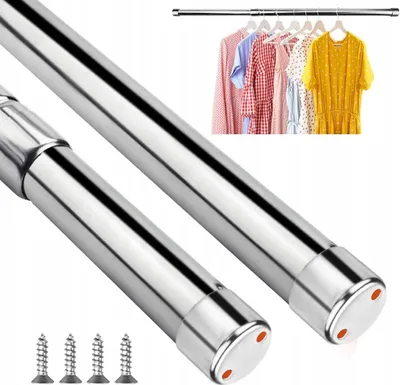 Produktbild von Teleskopstange, Duschstange, Gardinenstange, Duschvorhangstange, Kleiderstange, ausziehbar 42-70 cm, kein Bohren und kein Kleben