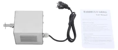 Image de Moteur pour broche tournante BBQ, acier inoxydable, puissance 25 W, argent