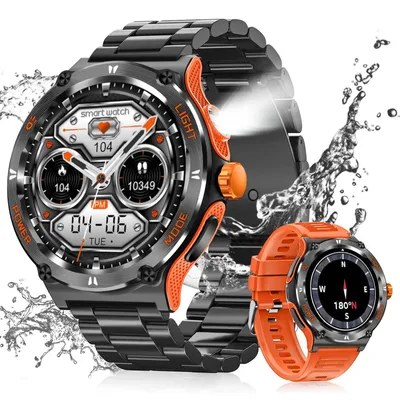 Produktbild von Smartwatch Herren Fitness Watch ,mit 3ATM Wasserdicht Blutdruck Sportuhr Telefonfunktion ,Kompatibel  Herzfrequenz Schrittzähler ,für Android iOS