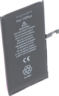 Produktbild von Akku passend für Apple iPhone 15 Plus, diagnostizierbar, Li-Polymer, 3,86V, 4383mAh, 16,95Wh,  ohne Werkzeug