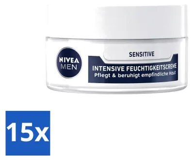 Produktbild von 15 x Nivea Men Sensitive Intensive Gesichtscreme - 50 ml - Vorteilspackung - 15 Stücke