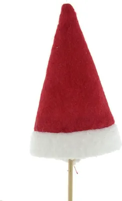 Produktbild von Weihnachtsmütze Rot & Weiß am Stab 20 cm