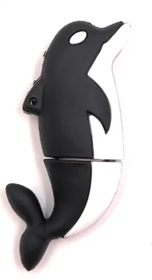 Produktbild von Onwomania Delfin Fisch Ozean Tier in Schwarz Funny USB Stick 8 GB USB 2.0