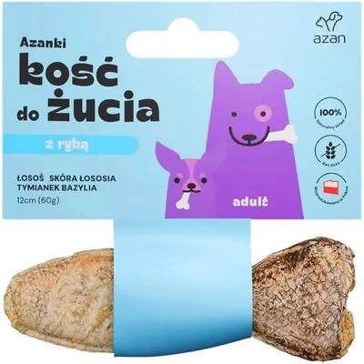 Image de Os à mâcher pour chien au saumon et au thym 12 cm
