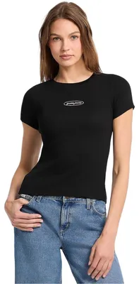Produktbild von Guess - T-Shirt für Damen, gerippt, Schmal GT17856 (38 DE) (Samtschwarz)