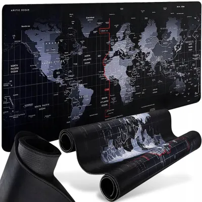 Produktbild von Gaming-Mauspad für Den Schreibtisch Weltkarte Groß XXL 80X30 Raltek Q1UG-F8