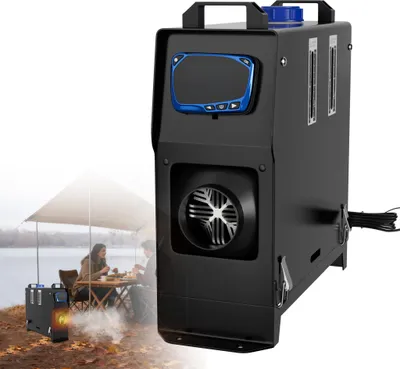 Image de Chauffage à air diesel XINZI 8 kW avec écran LCD et télécommande, chauffage d'appoint, chauffage à air pour le camping, l'atelier et une utilisation hors réseau, noir (type A)