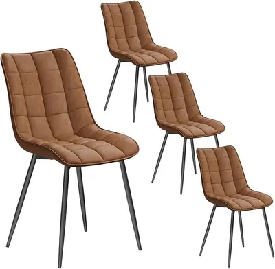 Imagen del producto de Silecomplaza: Juego de 4 sillas para comedor, sillas tapizadas para cocina con respaldo