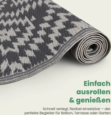 Produktbild von Outdoorteppich Karo 160x230cm, Outdoor Teppich aus recyceltem Kunststoff, wetterfest, UV-Beständig, für Garten, Balkon, Terrasse