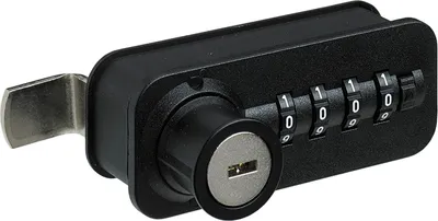Produktbild von Hettich Zahlenschloss mit Riegel - Fixcode Schrankschloss fester, dauerhaft gültiger Zahlencode, rechts, Stahl/KS schwarz