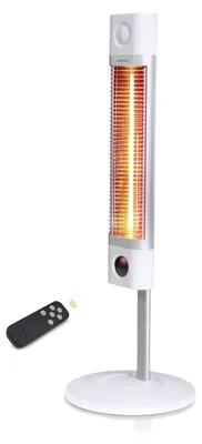 Zdjęcie produktu dla Ogrzewacz podczerwieni, wolnostojący - moc 1800 W - kolor biały srebrny