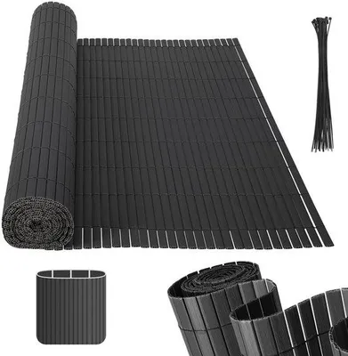 Zdjęcie produktu dla Panel ogrodzeniowy z PVC zapewniający prywatność - osłona do ogrodu i balkonu - kolor szary, wymiary 0,8 x 3 m