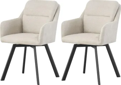 Produktbild von xonox.home Stuhl 2er Set Sophie Chenille-Optik creme (B/H/T): 53 x 87 x 62 cm