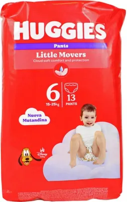 Zdjęcie produktu dla Huggies Ultra Comfort, Chłopak, dziewczyna, 15 kg, 25 kg, Wielobarwny, 13 szt., Plastikowa torba
