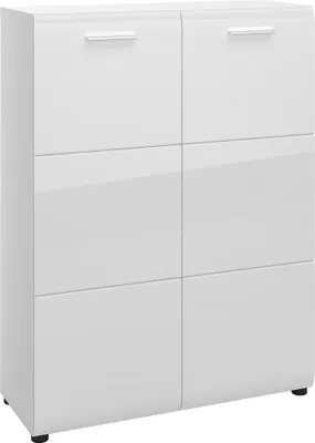 Produktbild von Schuhschrank Kommode 90 cm breit in weiß Hochglanz MALABO-129