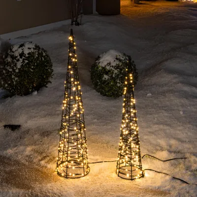Produktbild von esotec Solar Weihnachtspyramide 2er Set Weihnachtsdeko Lichterkette 103425