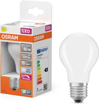 Obrázok produktu pre OSRAM 4099854464935 Stmievateľné LED žiarovky, klasický tvar žiarovky 3,4 W 470 lm