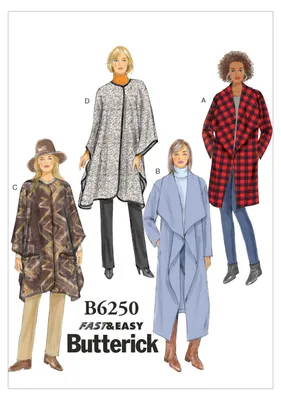 Produktbild von Damenmantel Schnittmuster Butterick B6250ZZ 44-52